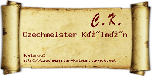 Czechmeister Kálmán névjegykártya